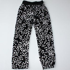 Triple Flip Boutique Girl's Dance Lounge Minky Black & White Hearts Pants size 8